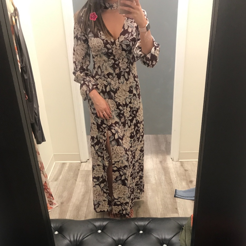Boutique Holiday Floral Maxi Dress